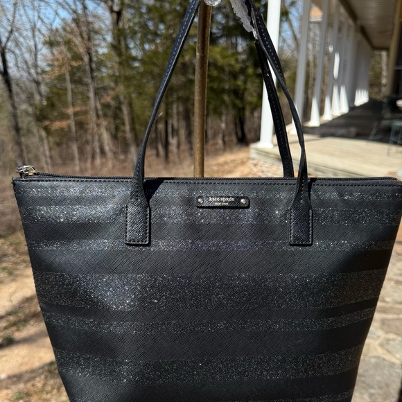kate spade Handbags - Kate Spade Black Tote Bag shimmer